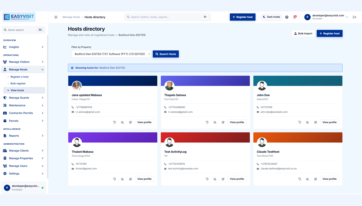 Hosts directory
